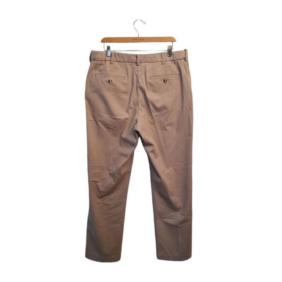 Savane® Mid Khaki Ultimate Performance Flat Front Chino Pants 34 x 32  8 0279 - Picture 6 of 8